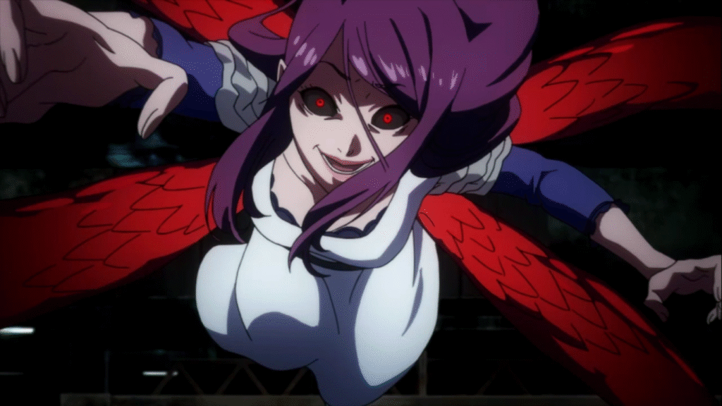 Tokyo ghoul Rize Kamishiro attacking